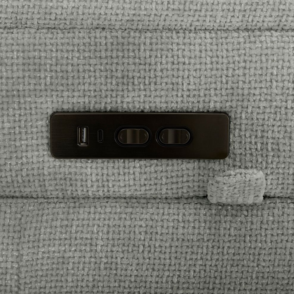 Juno Left Hand Corner Electric Recliner Sofa With Wireless Charging Console and Power Headrests in Hopsack Dove Fabric 10