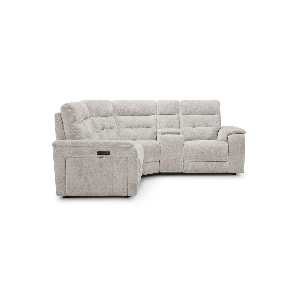 Juno Left Hand Corner Electric Recliner Sofa With Wireless Charging Console and Power Headrests in Koto Turtle Dove Fabric 9