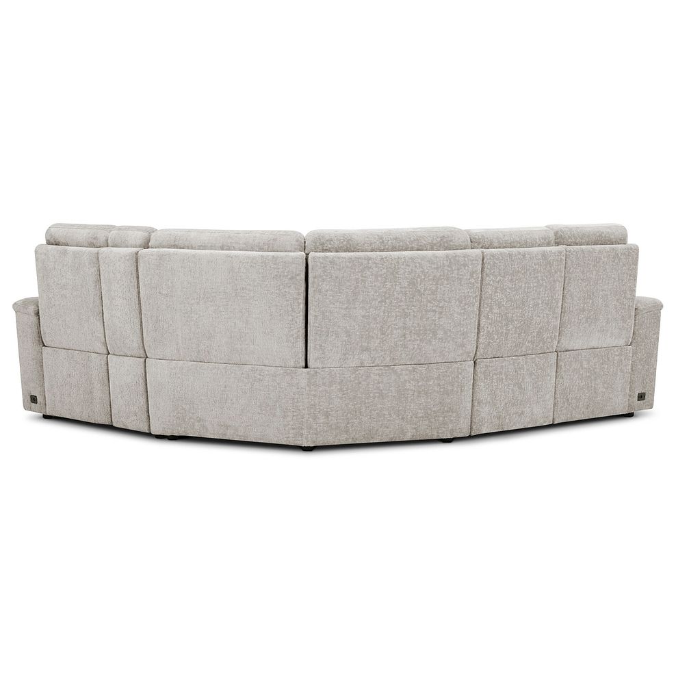Juno Left Hand Corner Electric Recliner Sofa With Wireless Charging Console and Power Headrests in Koto Turtle Dove Fabric 11