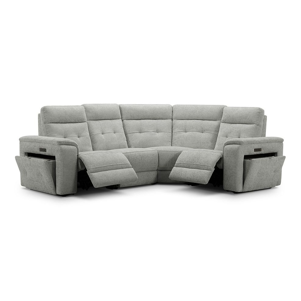 Juno Left Hand Corner Electric Recliner Sofa With Power Headrests in Hopsack Dove Fabric 2