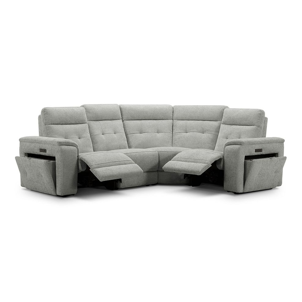 Juno Left Hand Corner Electric Recliner Sofa With Power Headrests in Hopsack Dove Fabric 3