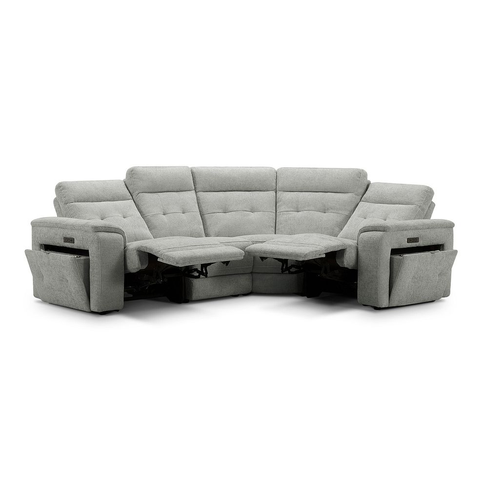 Juno Left Hand Corner Electric Recliner Sofa With Power Headrests in Hopsack Dove Fabric 4