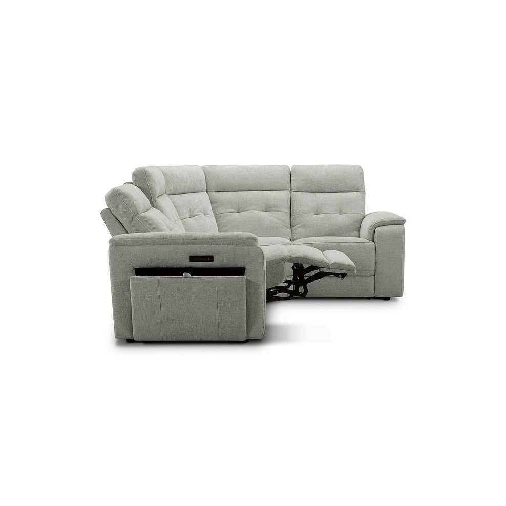Juno Left Hand Corner Electric Recliner Sofa With Power Headrests in Hopsack Dove Fabric 6