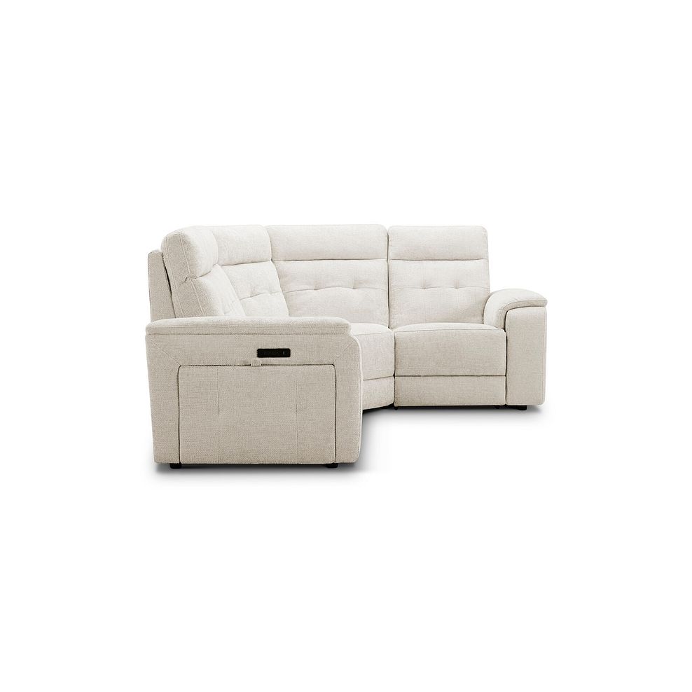 Juno Left Hand Corner Electric Recliner Sofa With Power Headrests in Hopsack Natural Fabric 5