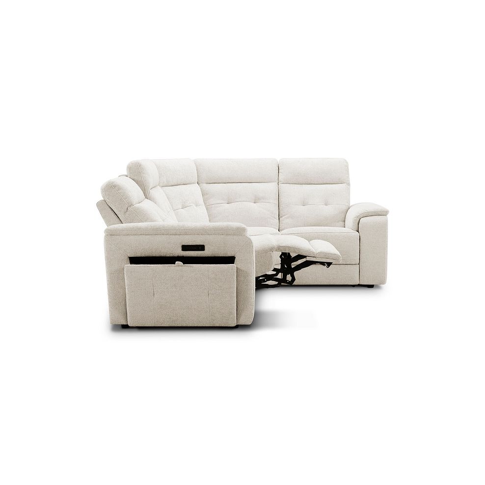 Juno Left Hand Corner Electric Recliner Sofa With Power Headrests in Hopsack Natural Fabric 6