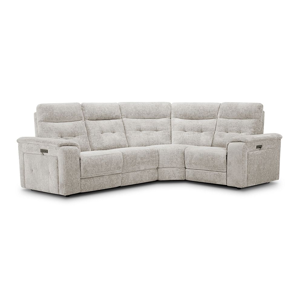 Juno Left Hand Corner Electric Recliner Sofa With Power Headrests in Koto Turtle Dove Fabric 4