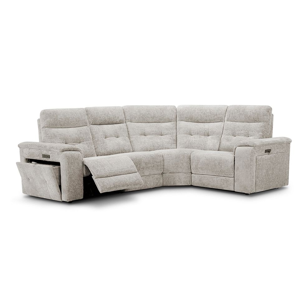 Juno Left Hand Corner Electric Recliner Sofa With Power Headrests in Koto Turtle Dove Fabric 5