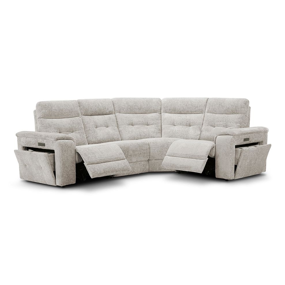 Juno Left Hand Corner Electric Recliner Sofa With Power Headrests in Koto Turtle Dove Fabric 6
