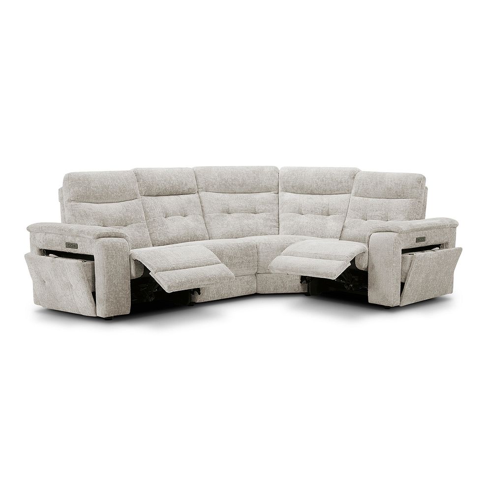 Juno Left Hand Corner Electric Recliner Sofa With Power Headrests in Koto Turtle Dove Fabric 7