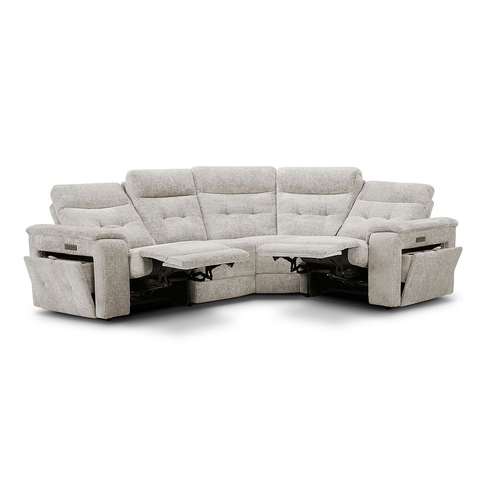 Juno Left Hand Corner Electric Recliner Sofa With Power Headrests in Koto Turtle Dove Fabric 8