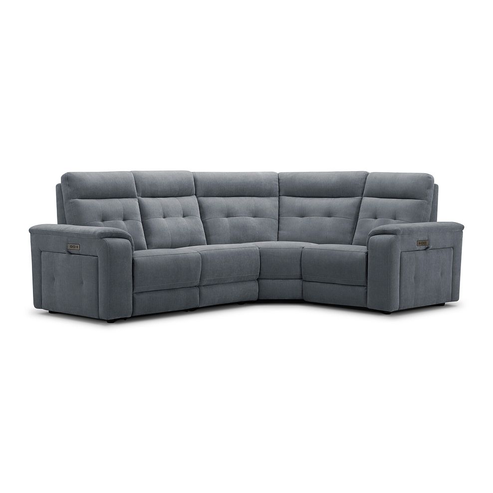 Juno Left Hand Corner Electric Recliner Sofa With Power Headrests in Amigo Coal Fabric 1