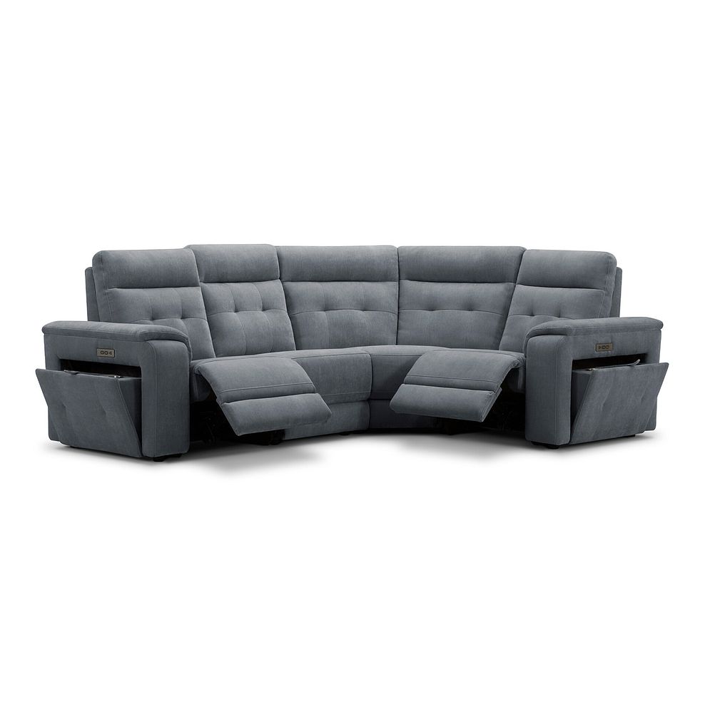 Juno Left Hand Corner Electric Recliner Sofa With Power Headrests in Amigo Coal Fabric 2