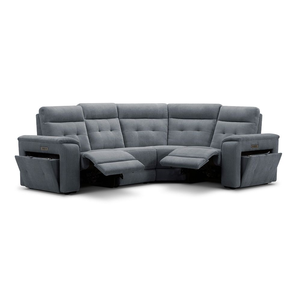 Juno Left Hand Corner Electric Recliner Sofa With Power Headrests in Amigo Coal Fabric 3