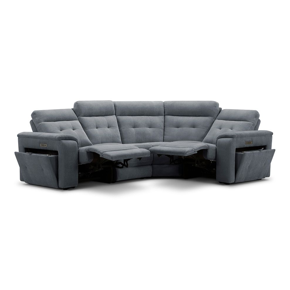 Juno Left Hand Corner Electric Recliner Sofa With Power Headrests in Amigo Coal Fabric 4