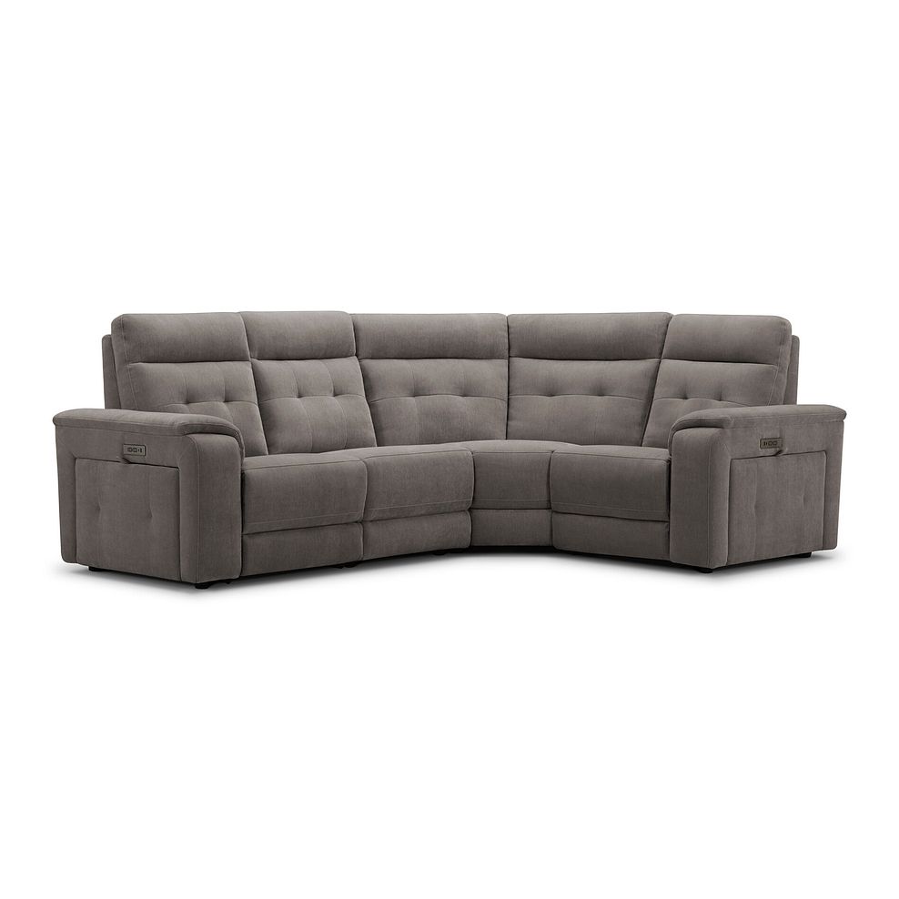 Juno Left Hand Corner Electric Recliner Sofa With Power Headrests in Amigo Cocoa Fabric 1