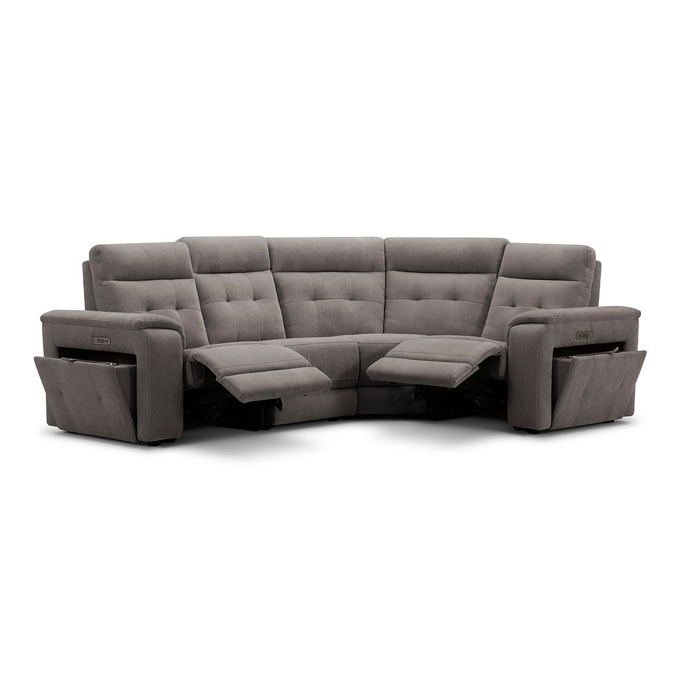Juno Left Hand Corner Electric Recliner Sofa With Power Headrests in Amigo Cocoa Fabric 3