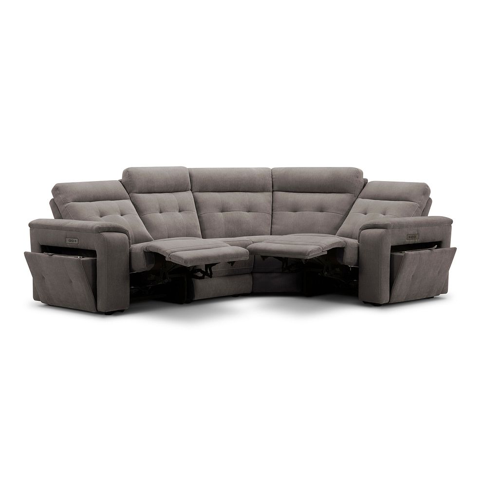 Juno Left Hand Corner Electric Recliner Sofa With Power Headrests in Amigo Cocoa Fabric 4