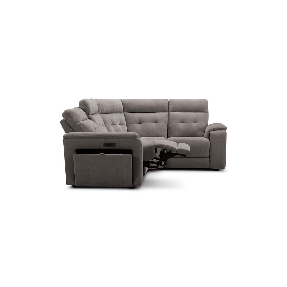 Juno Left Hand Corner Electric Recliner Sofa With Power Headrests in Amigo Cocoa Fabric 6