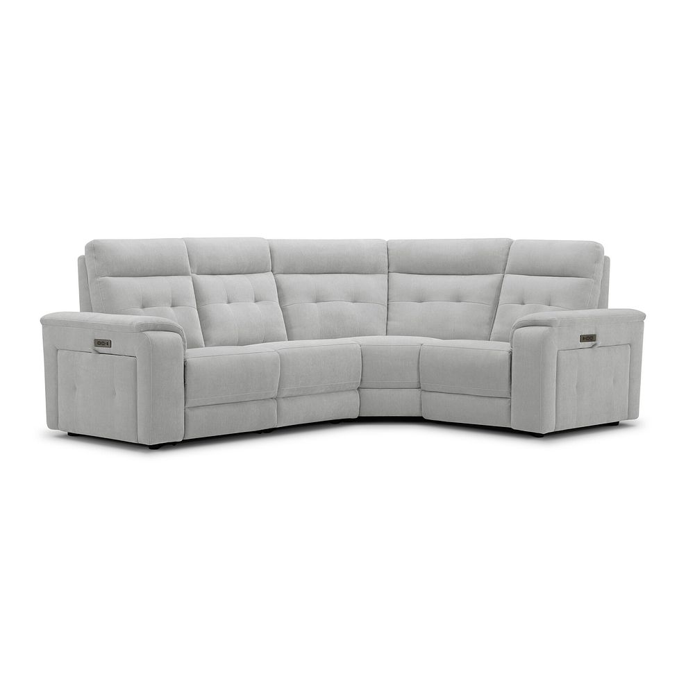 Juno Left Hand Corner Electric Recliner Sofa With Power Headrests in Amigo Dove Fabric 1