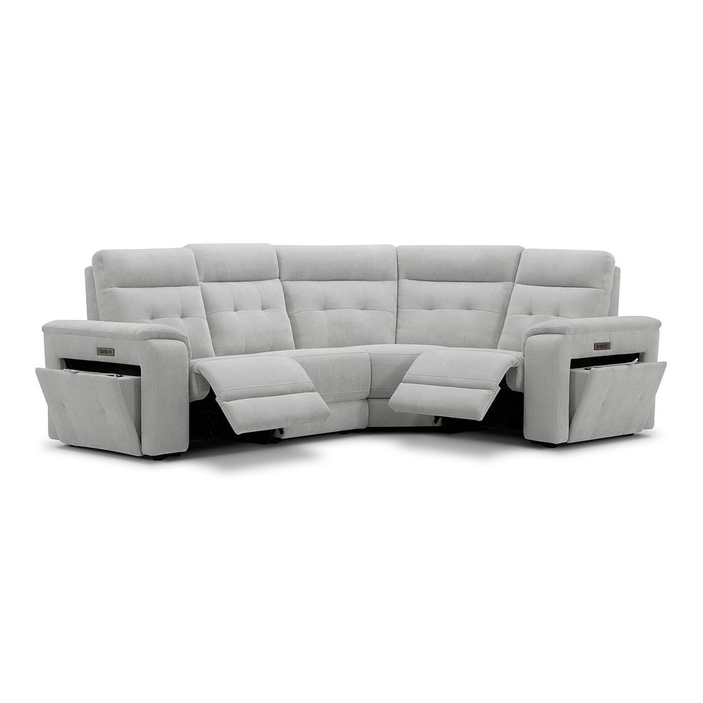 Juno Left Hand Corner Electric Recliner Sofa With Power Headrests in Amigo Dove Fabric 2
