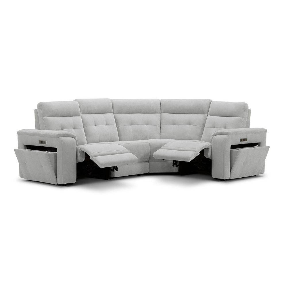 Juno Left Hand Corner Electric Recliner Sofa With Power Headrests in Amigo Dove Fabric 3