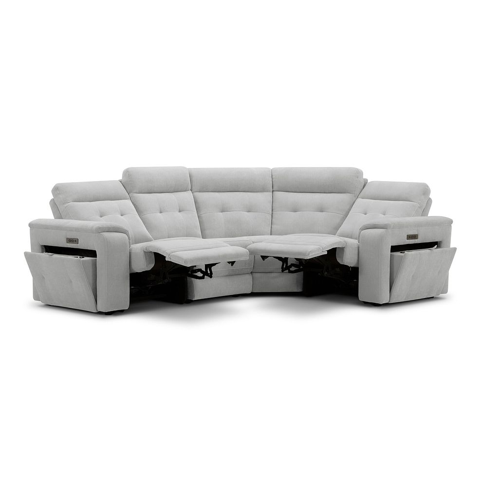 Juno Left Hand Corner Electric Recliner Sofa With Power Headrests in Amigo Dove Fabric 4