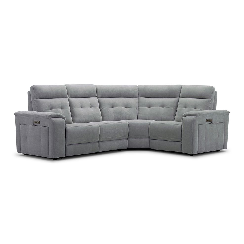 Juno Left Hand Corner Electric Recliner Sofa With Power Headrests in Amigo Granite Fabric 1