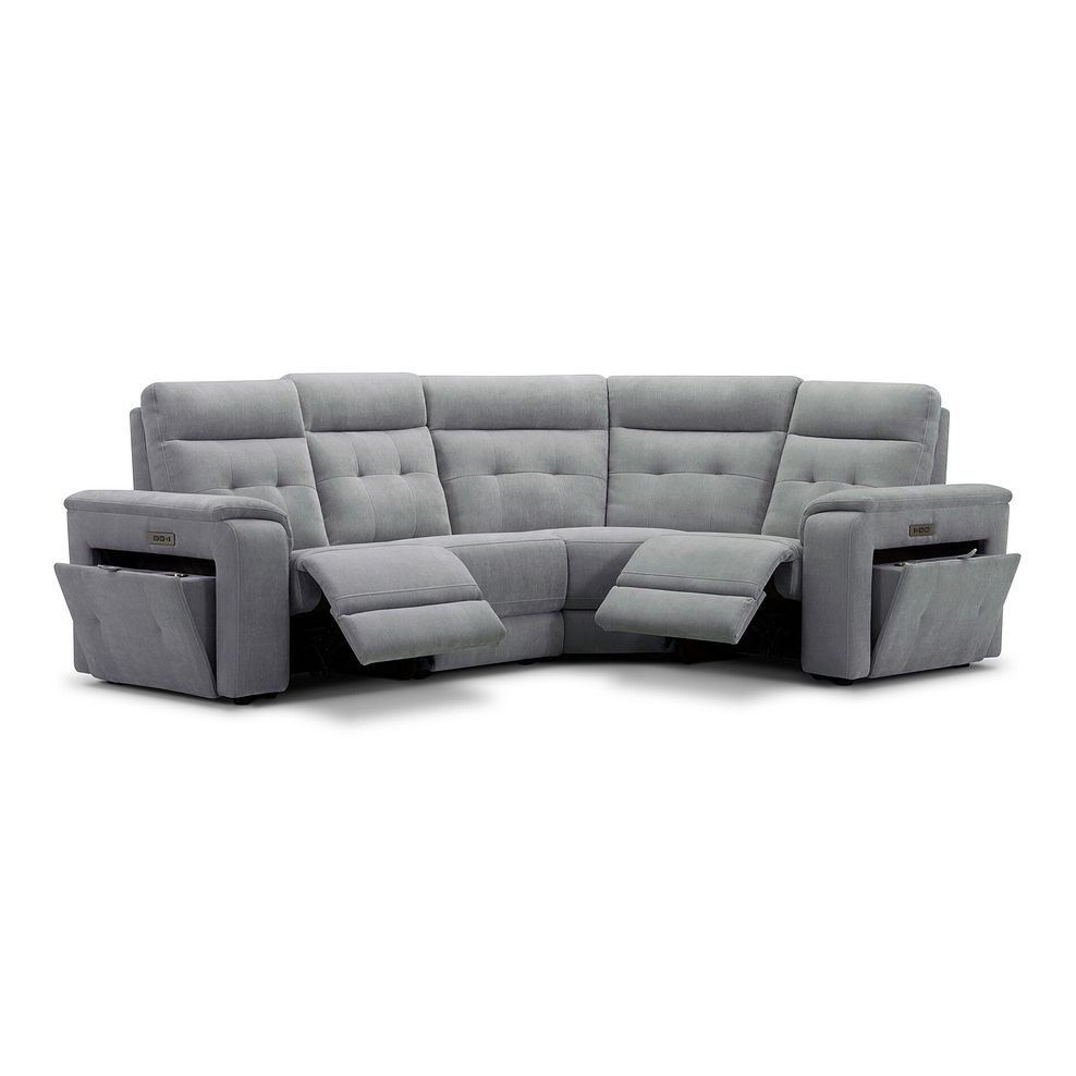 Juno Left Hand Corner Electric Recliner Sofa With Power Headrests in Amigo Granite Fabric 2