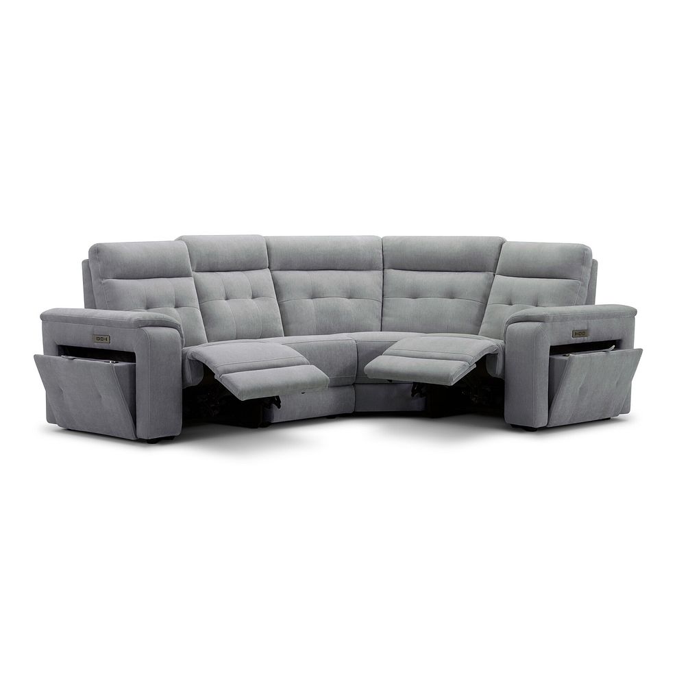 Juno Left Hand Corner Electric Recliner Sofa With Power Headrests in Amigo Granite Fabric 3