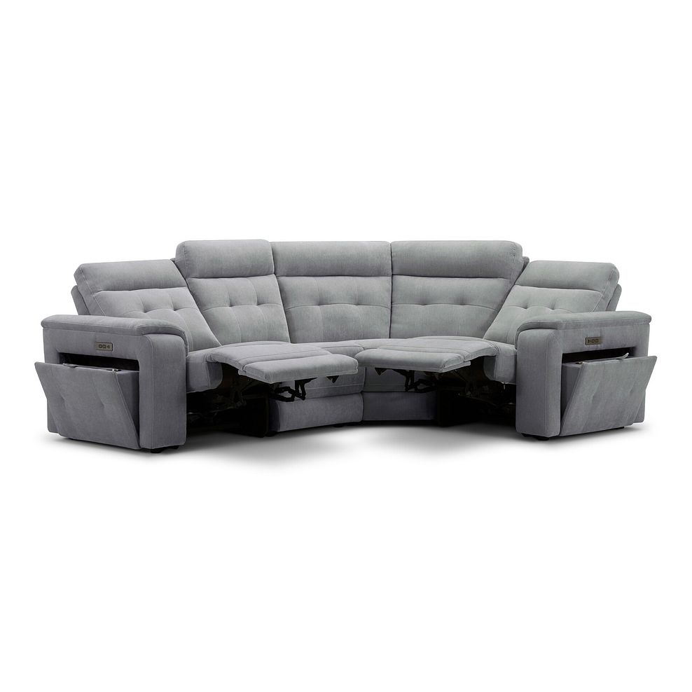 Juno Left Hand Corner Electric Recliner Sofa With Power Headrests in Amigo Granite Fabric 4