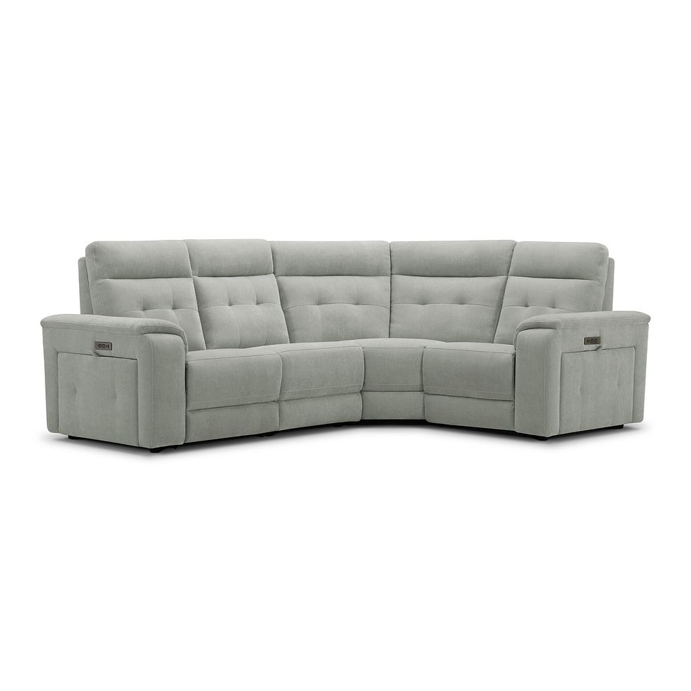 Juno Left Hand Corner Electric Recliner Sofa With Power Headrests in Amigo Sage Fabric 1