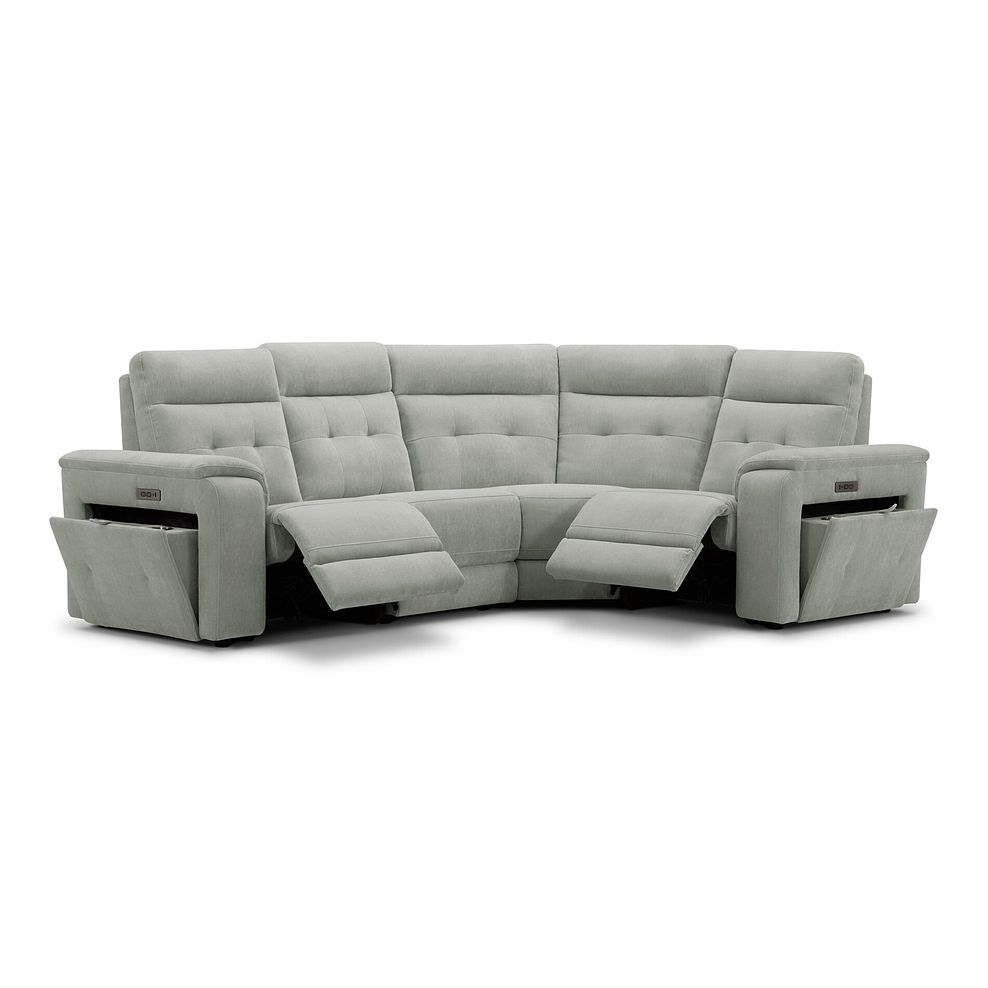 Juno Left Hand Corner Electric Recliner Sofa With Power Headrests in Amigo Sage Fabric 2