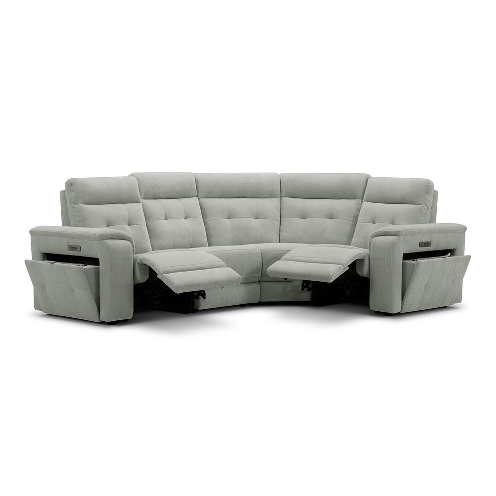 Juno Left Hand Corner Electric Recliner Sofa With Power Headrests in Amigo Sage Fabric 3