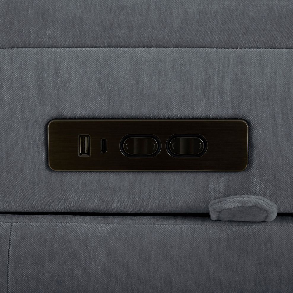 Juno Left Hand Corner Electric Recliner Sofa With Wireless Charging and Power Headrests in Amigo Coal Fabric 11