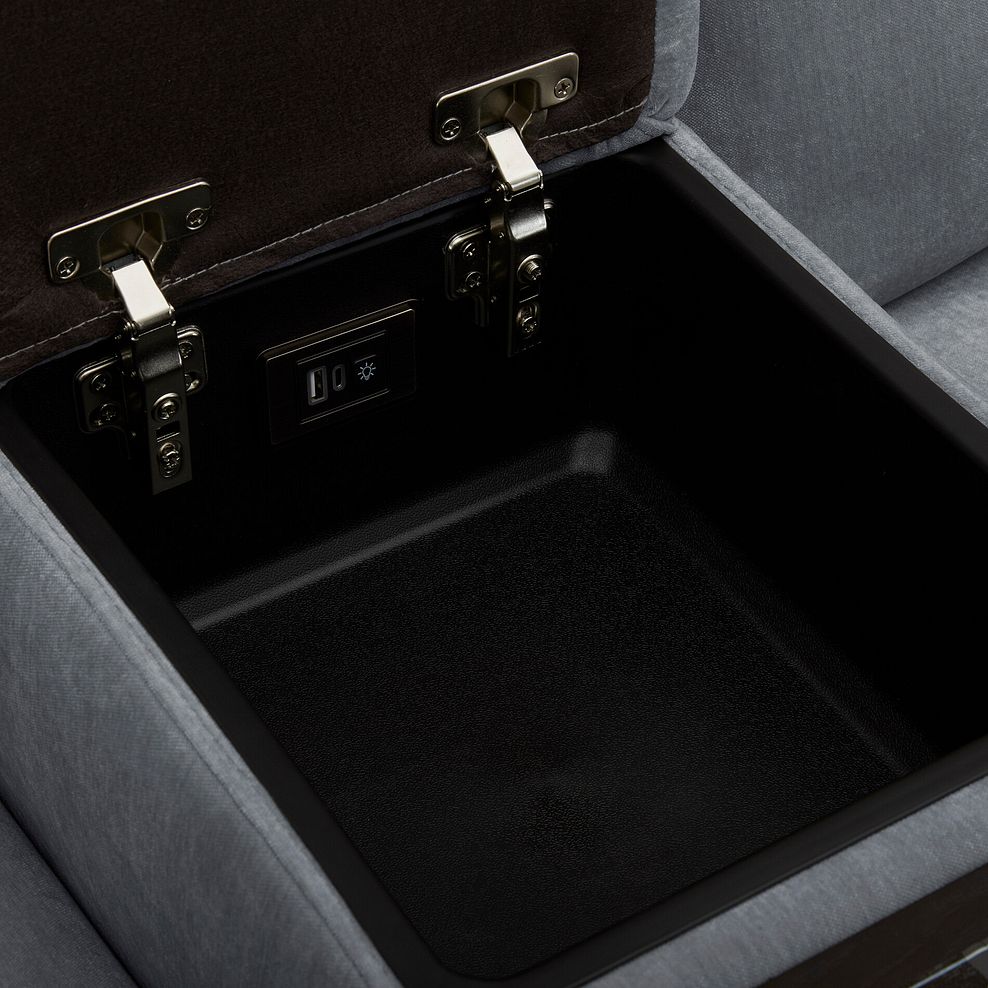 Juno Left Hand Corner Electric Recliner Sofa With Wireless Charging and Power Headrests in Amigo Coal Fabric 16