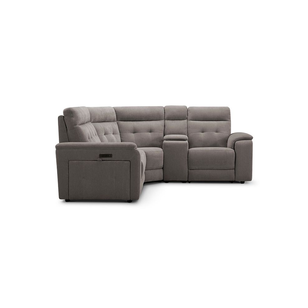 Juno Left Hand Corner Electric Recliner Sofa With Wireless Charging Console and Power Headrests in Amigo Cocoa Fabric 6