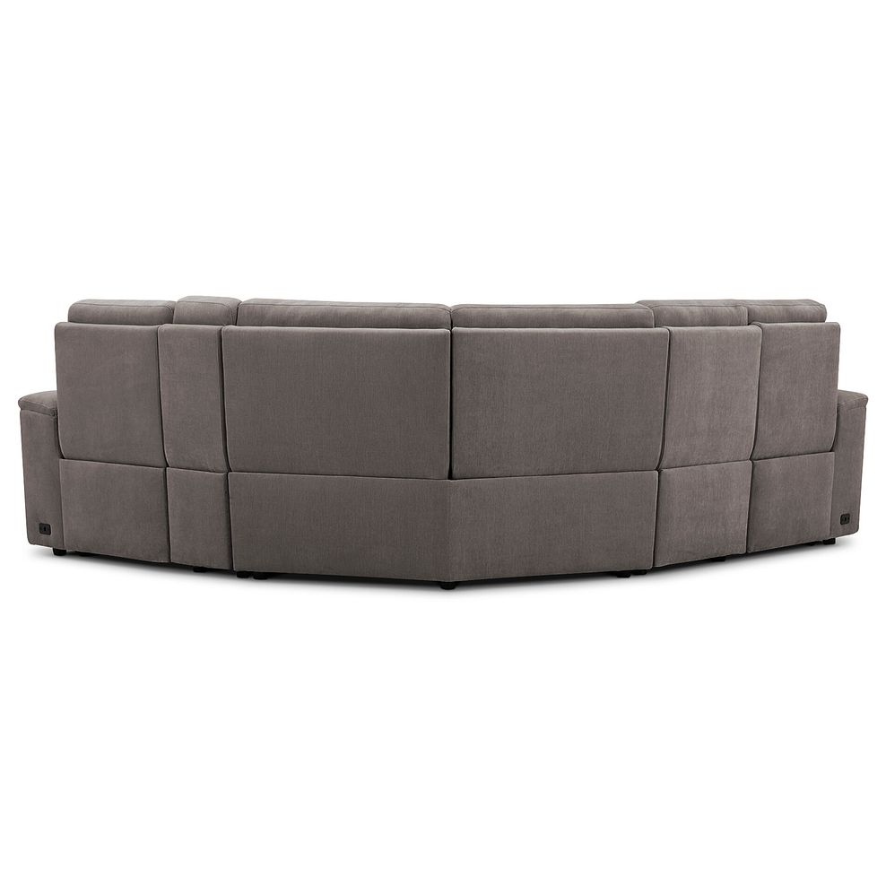 Juno Left Hand Corner Electric Recliner Sofa With Wireless Charging Console and Power Headrests in Amigo Cocoa Fabric 8