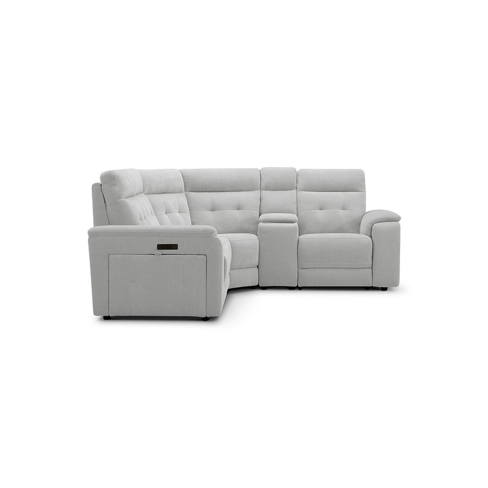 Juno Left Hand Corner Electric Recliner Sofa With Wireless Charging Console and Power Headrests in Amigo Dove Fabric 6