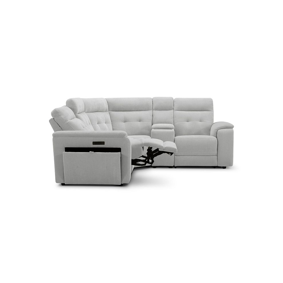 Juno Left Hand Corner Electric Recliner Sofa With Wireless Charging Console and Power Headrests in Amigo Dove Fabric 7
