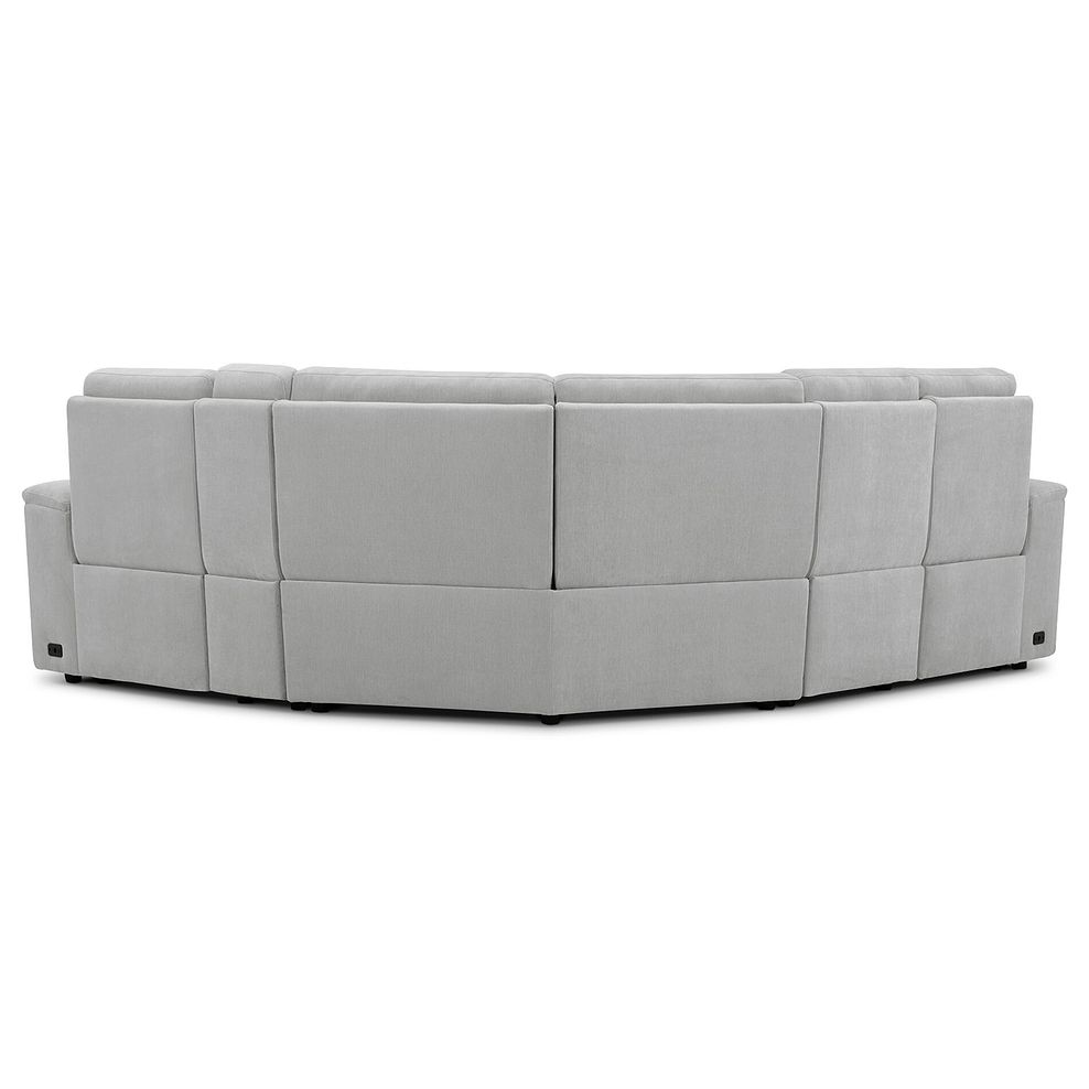 Juno Left Hand Corner Electric Recliner Sofa With Wireless Charging Console and Power Headrests in Amigo Dove Fabric 8