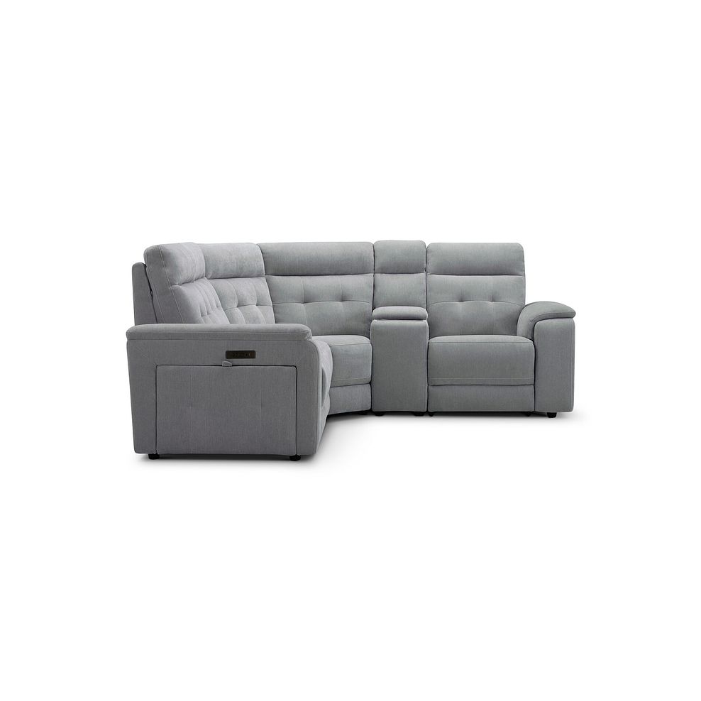 Juno Left Hand Corner Electric Recliner Sofa With Wireless Charging Console and Power Headrests in Amigo Granite Fabric 6
