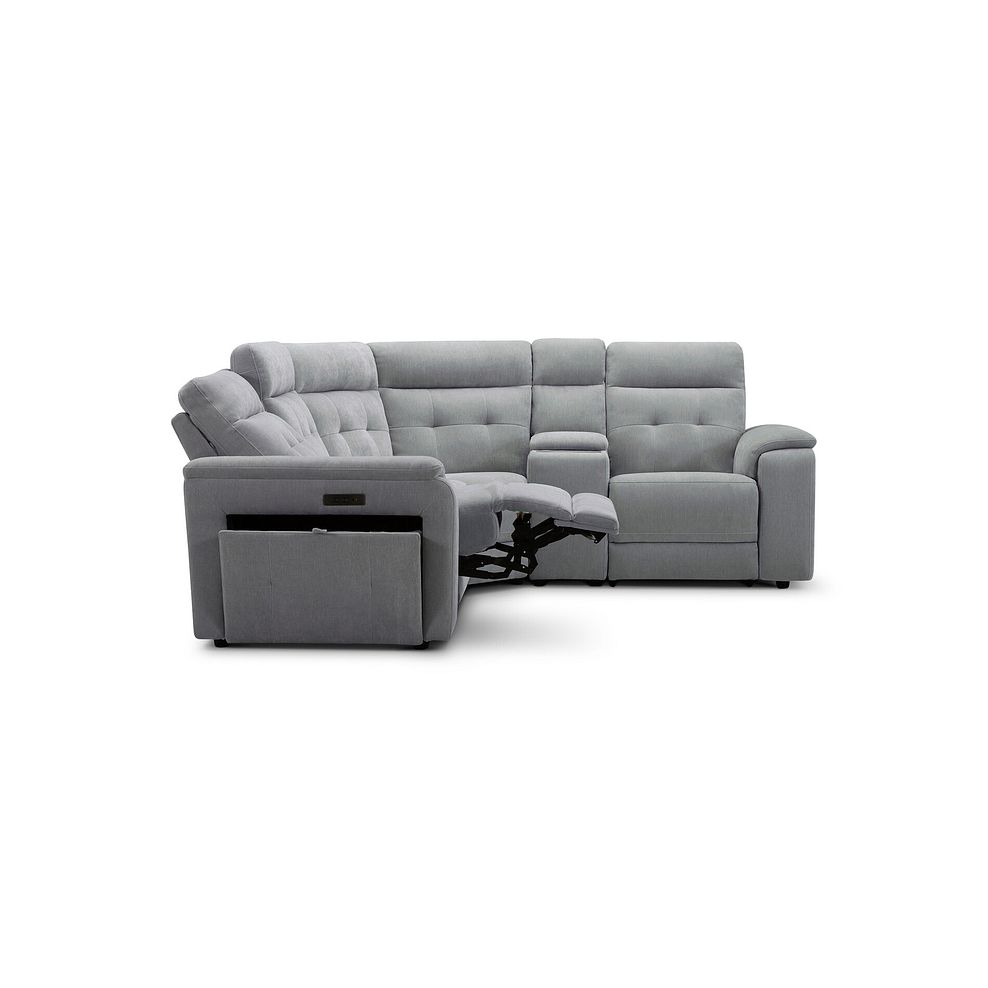 Juno Left Hand Corner Electric Recliner Sofa With Wireless Charging Console and Power Headrests in Amigo Granite Fabric 7