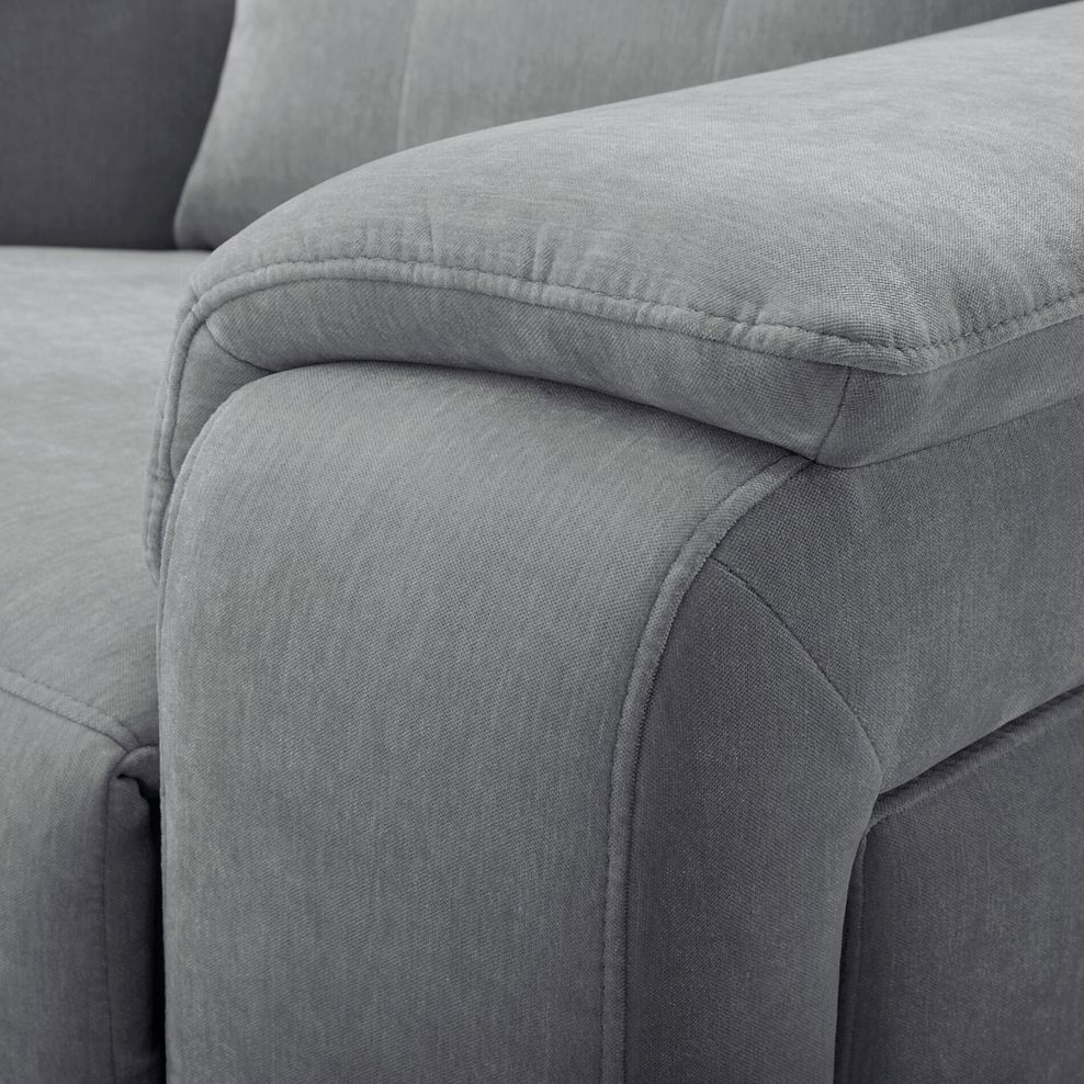 Juno Left Hand Corner Electric Recliner Sofa With Wireless Charging Console and Power Headrests in Amigo Granite Fabric 14