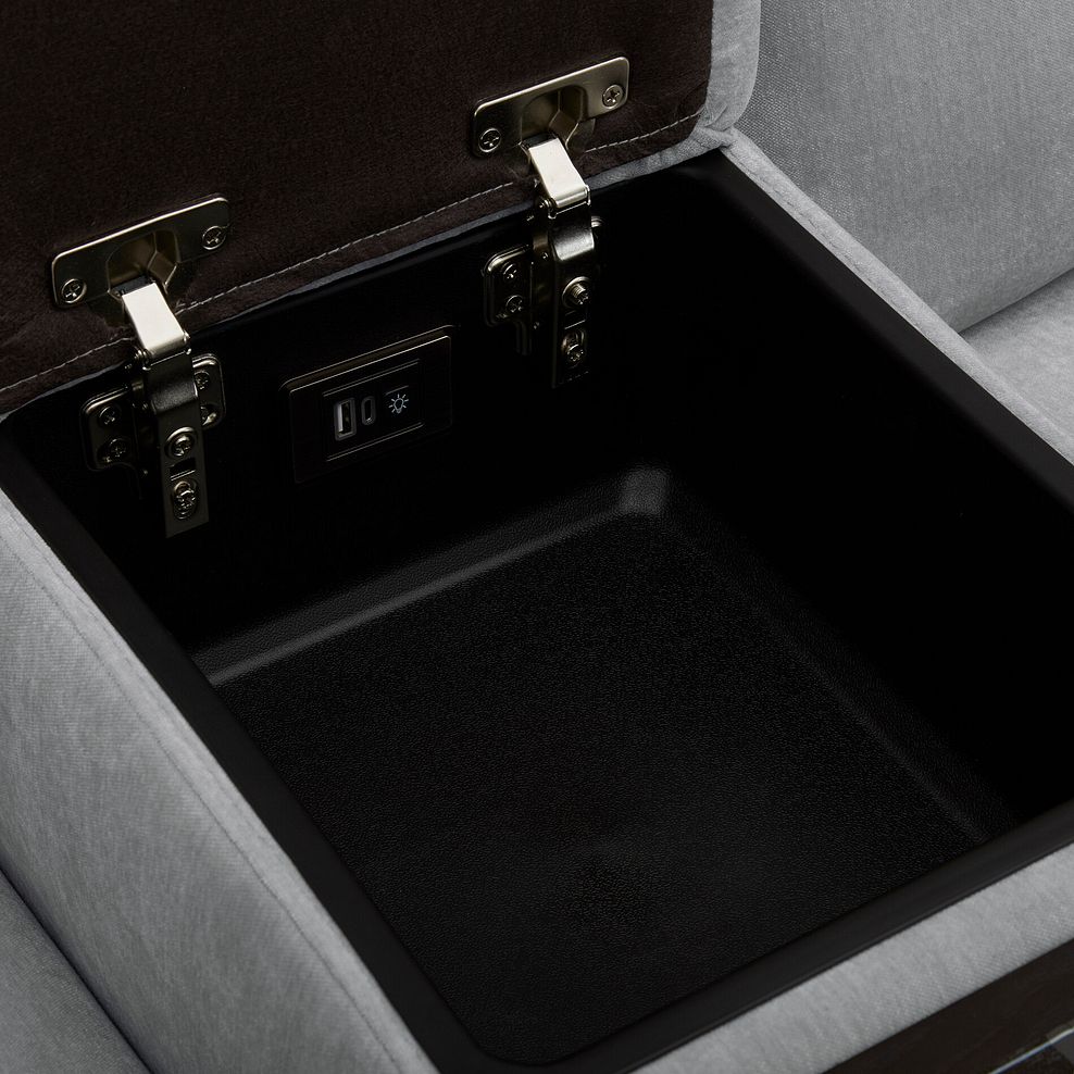 Juno Left Hand Corner Electric Recliner Sofa With Wireless Charging Console and Power Headrests in Amigo Granite Fabric 17