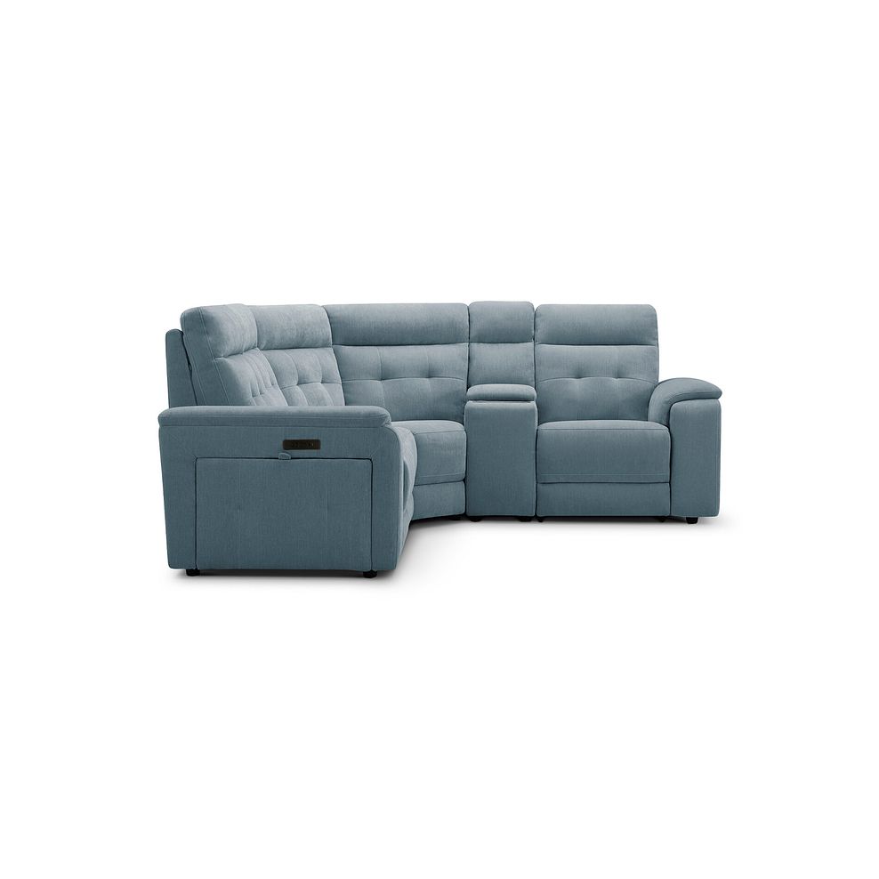 Juno Left Hand Corner Electric Recliner Sofa With Wireless Charging Console and Power Headrests in Amigo Mineral Fabric 6
