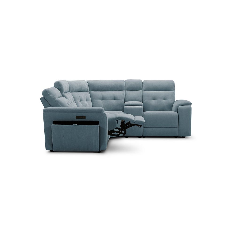 Juno Left Hand Corner Electric Recliner Sofa With Wireless Charging Console and Power Headrests in Amigo Mineral Fabric 7
