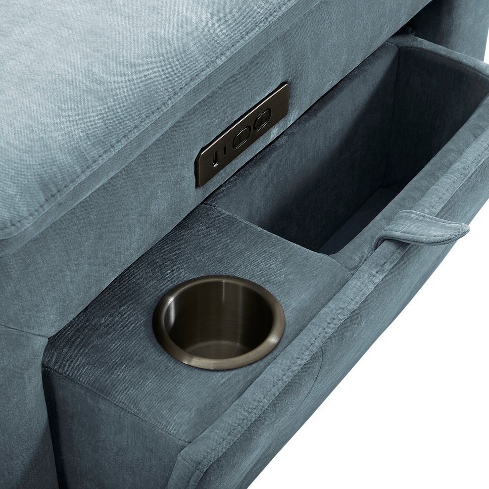 Juno Left Hand Corner Electric Recliner Sofa With Wireless Charging Console and Power Headrests in Amigo Mineral Fabric 16