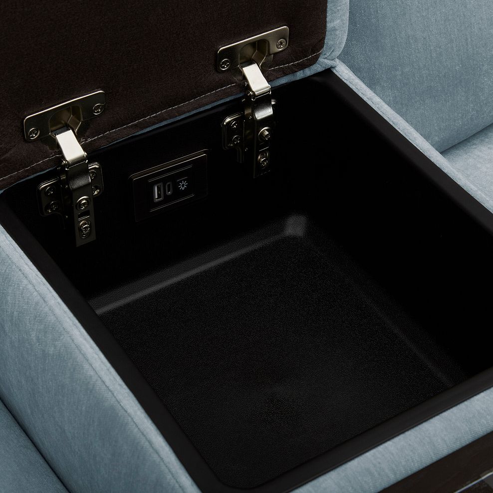 Juno Left Hand Corner Electric Recliner Sofa With Wireless Charging Console and Power Headrests in Amigo Mineral Fabric 17