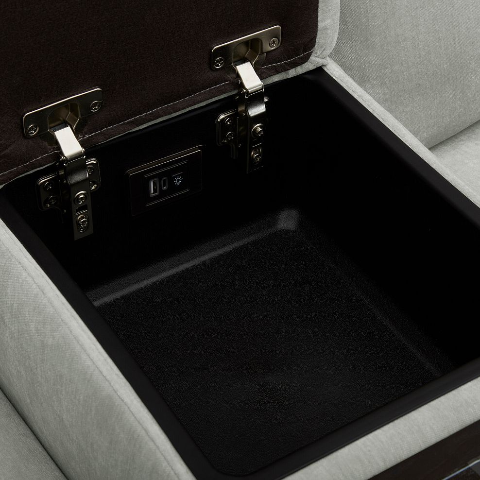 Juno Left Hand Corner Electric Recliner Sofa With Wireless Charging Console and Power Headrests in Amigo Sage Fabric 17