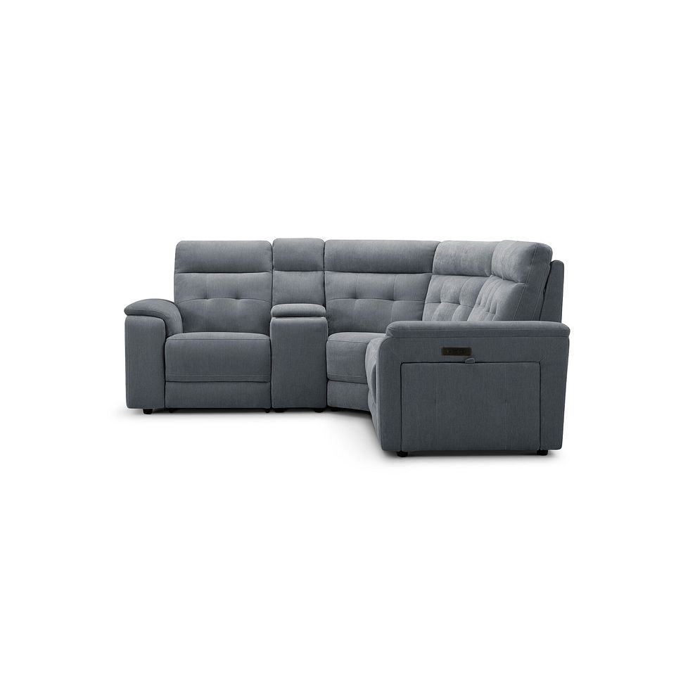 Juno Right Hand Corner Electric Recliner Sofa With Wireless Charging Console and Power Headrests  in Amigo Coal Fabric 5